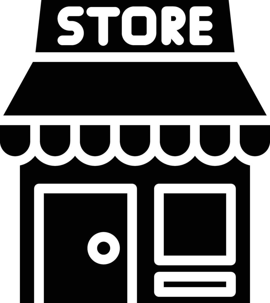 Store Front Glyph Icon vector