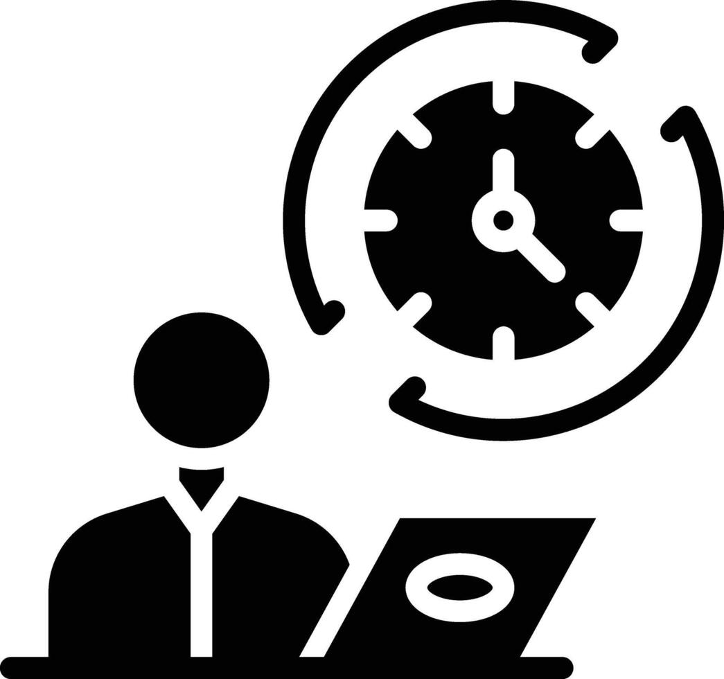 Full Time Job Glyph Icon vector