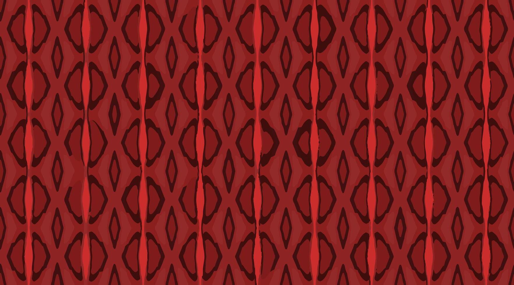 Seamless hand drawn geometric ethnic abstract kaleidoscope pattern. Imperfect geometry. Deep dark maroon red. Complex and detailed tapestry. For fabric print, stationery design, art print, home decor. vector