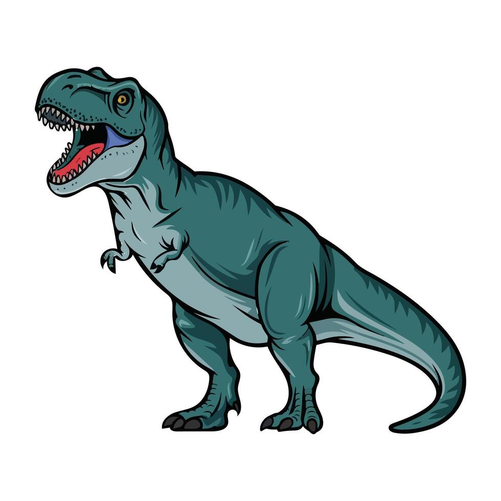A cartoon t - rex dinosaur standing on its hind legs vector