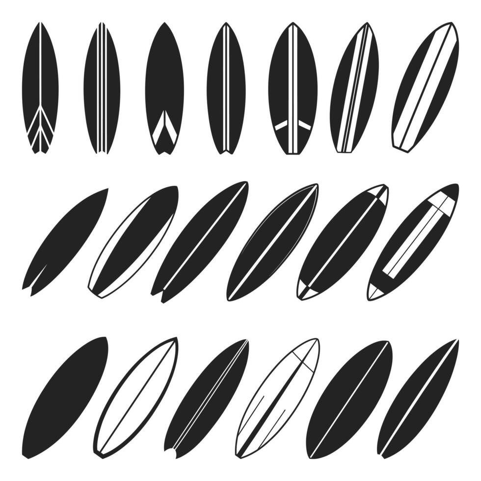 Surfboard surfing logo design file, Surfboard Beach silhouette icon design vector
