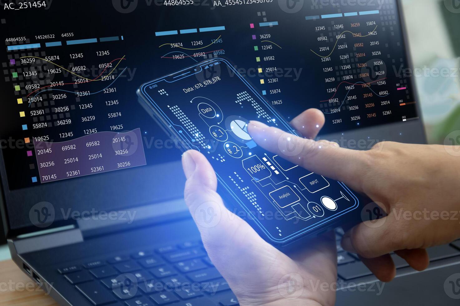 Concept of using data analysis system and collecting statistical data photo