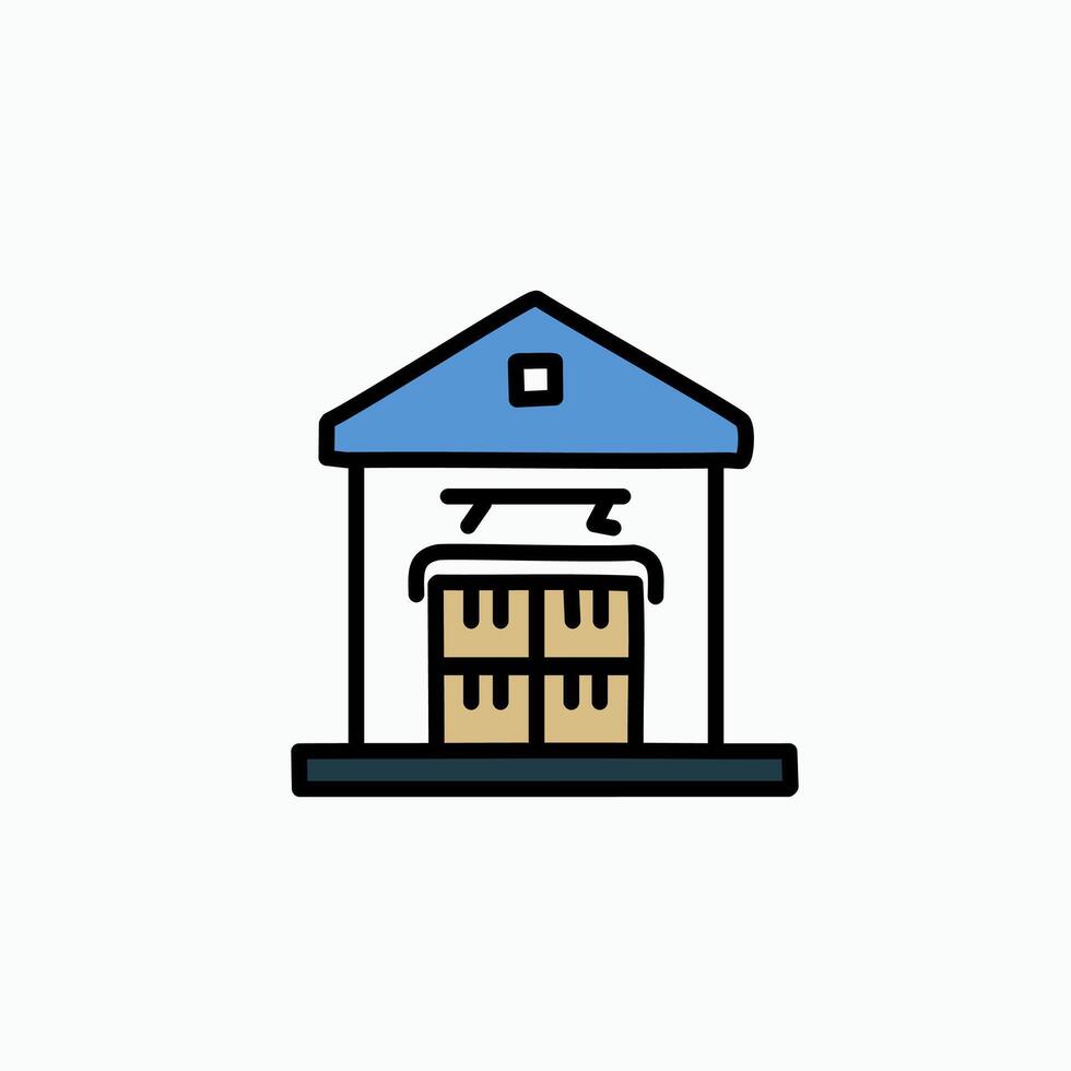 Warehouse icon. Logistics, transportation, distribution, distribution illustration vector