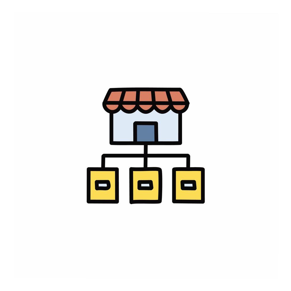 Warehouse icon on white background illustration. vector