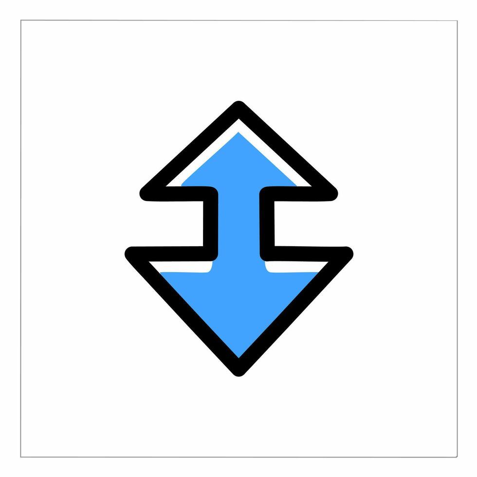 icon of blue arrow. Isolated on a white background. vector