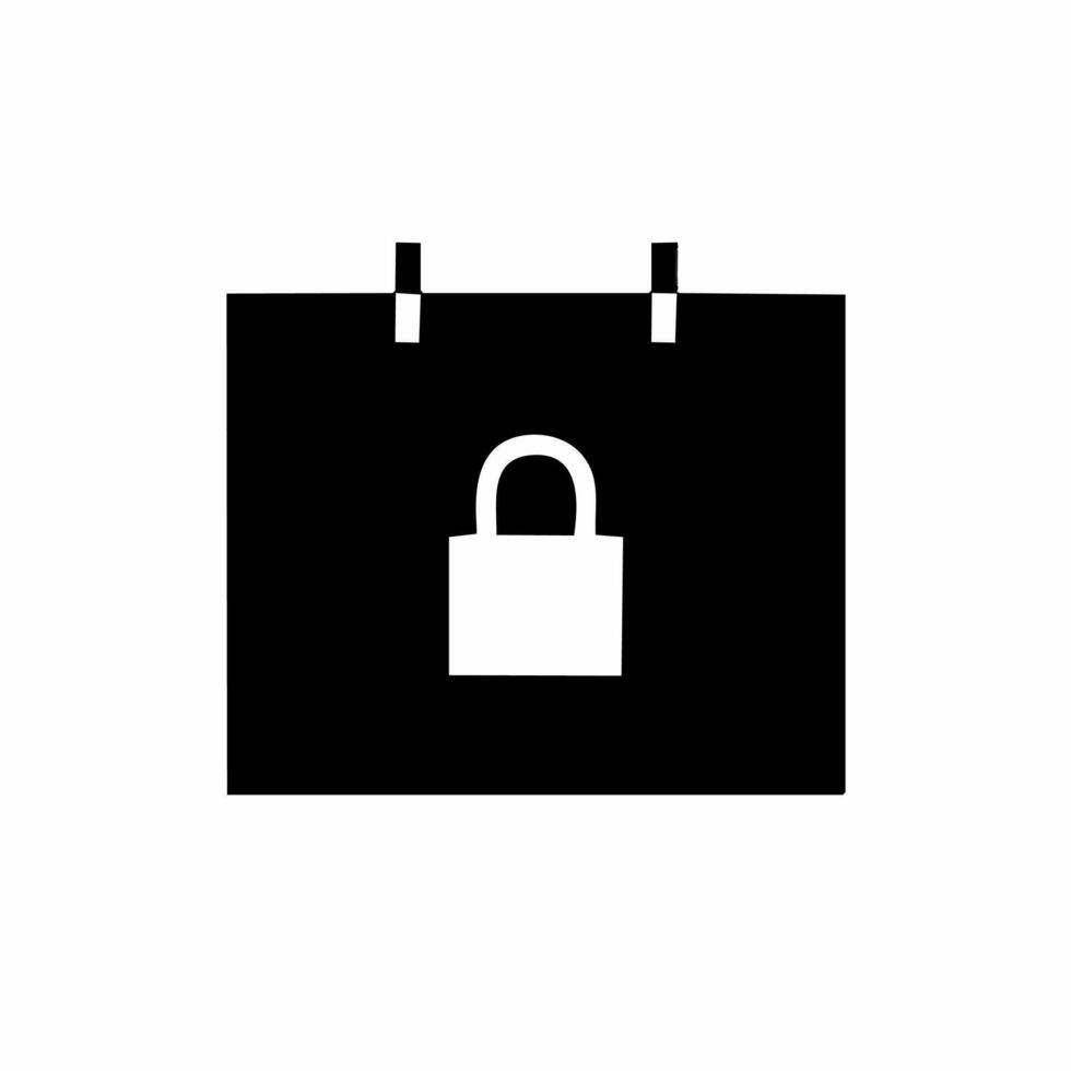 Padlock icon. Security system symbol. Flat design style. vector