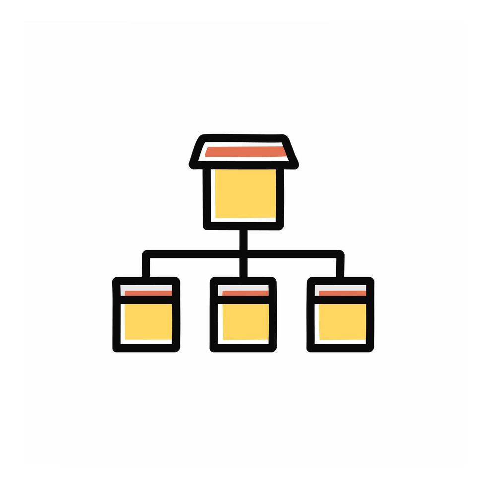 Orange and red store icon color illustration vector