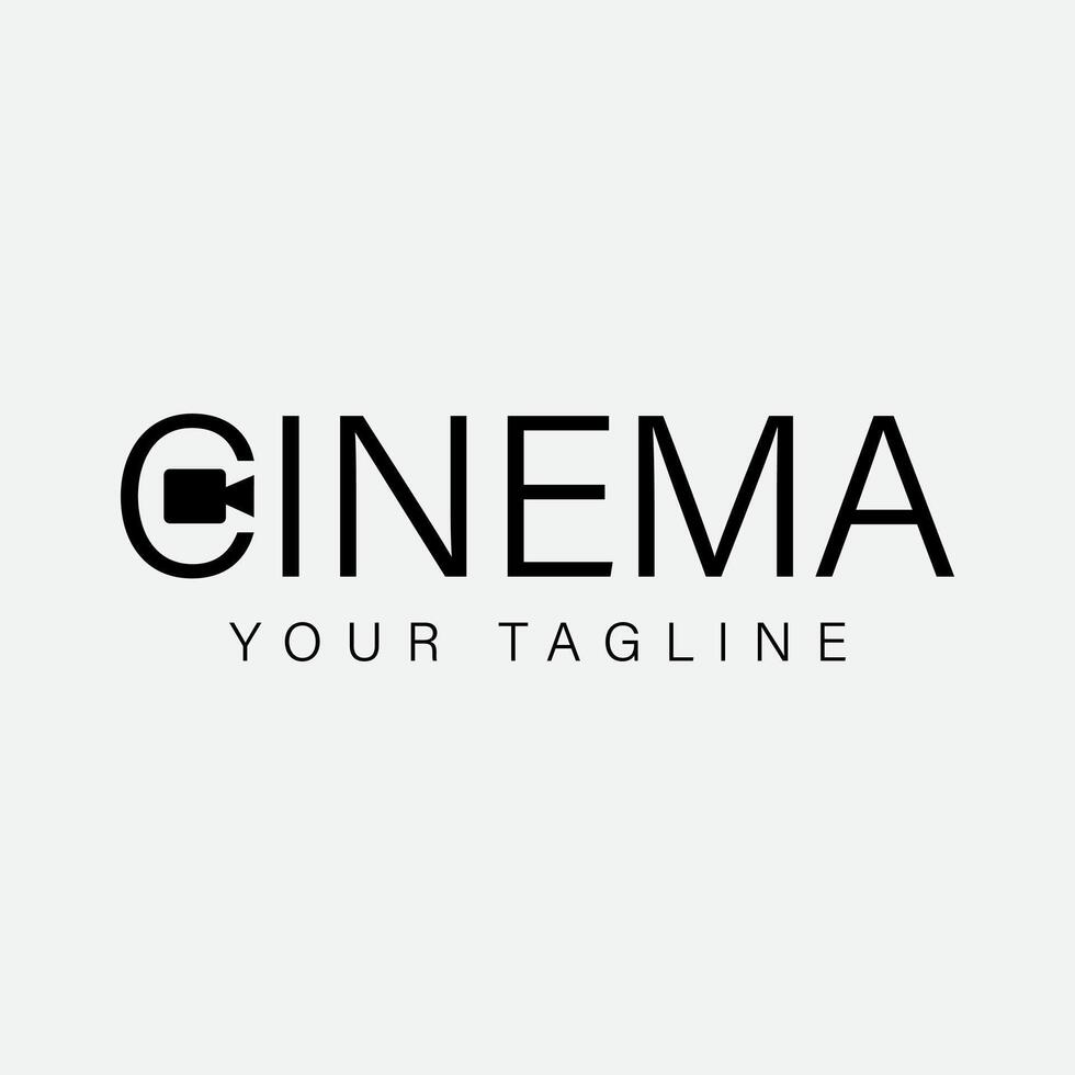 Logo Design, logotype for Cinema with simple modern strong and bold recording camera symbol vector