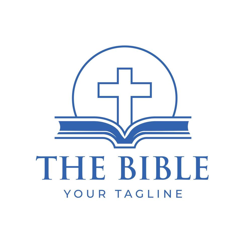 Sun Jesus Christian Cross with Bible for Religion Illustration Design vector