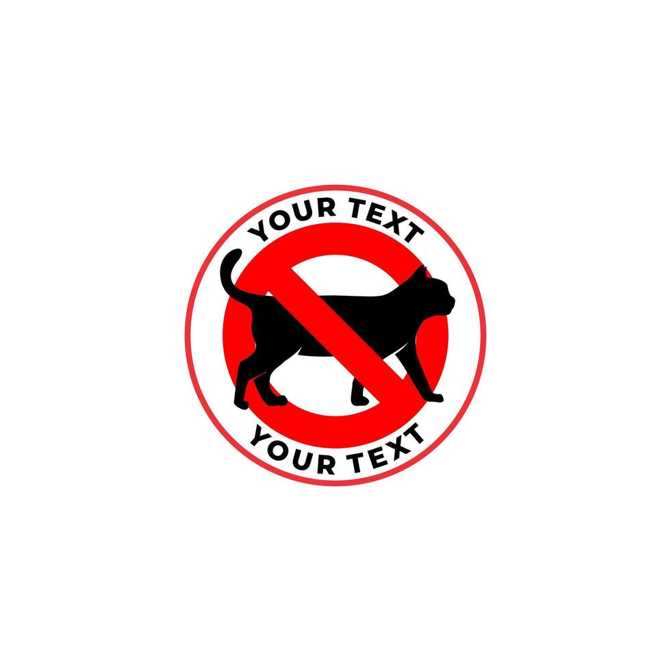 forbidden sign of a cat isolated on a white background. illustration eps 10 vector