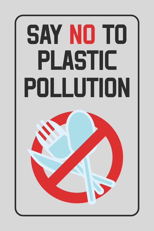 Disposable plastic. Banning plastic spoons, knives and forks. Say no to plastic pollution. Pollution problem concept. illustration. vector