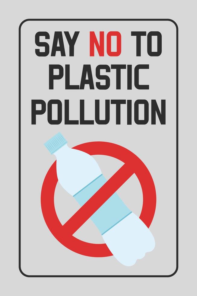 Disposable plastic. Banning plastic bottles. Say no to plastic pollution. Pollution problem concept. illustration. vector