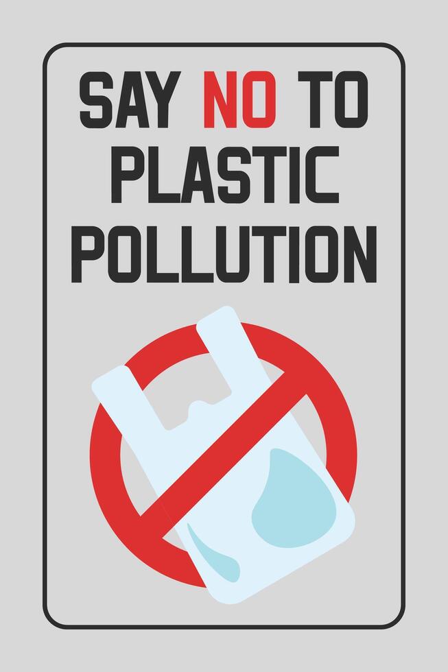 Disposable plastic. Ban on plastic bags. Say no to plastic pollution. Pollution problem concept. illustration. vector