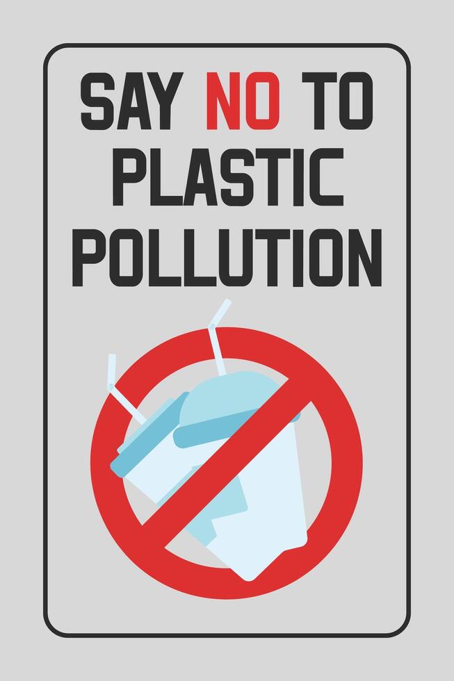 Disposable plastic. Banning plastic cups and straws. Say no to plastic pollution. Pollution problem concept. illustration. vector