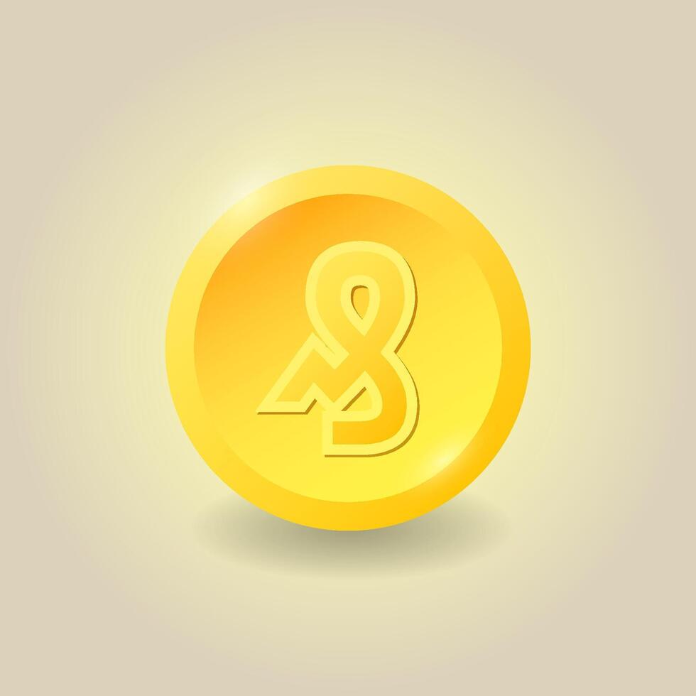 Pfennig golden coin. illustration vector