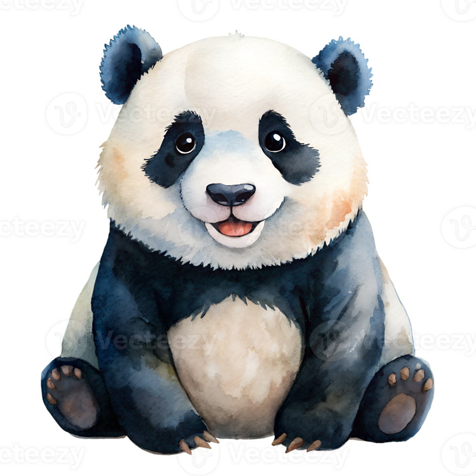Watercolor hand drawn Panda png