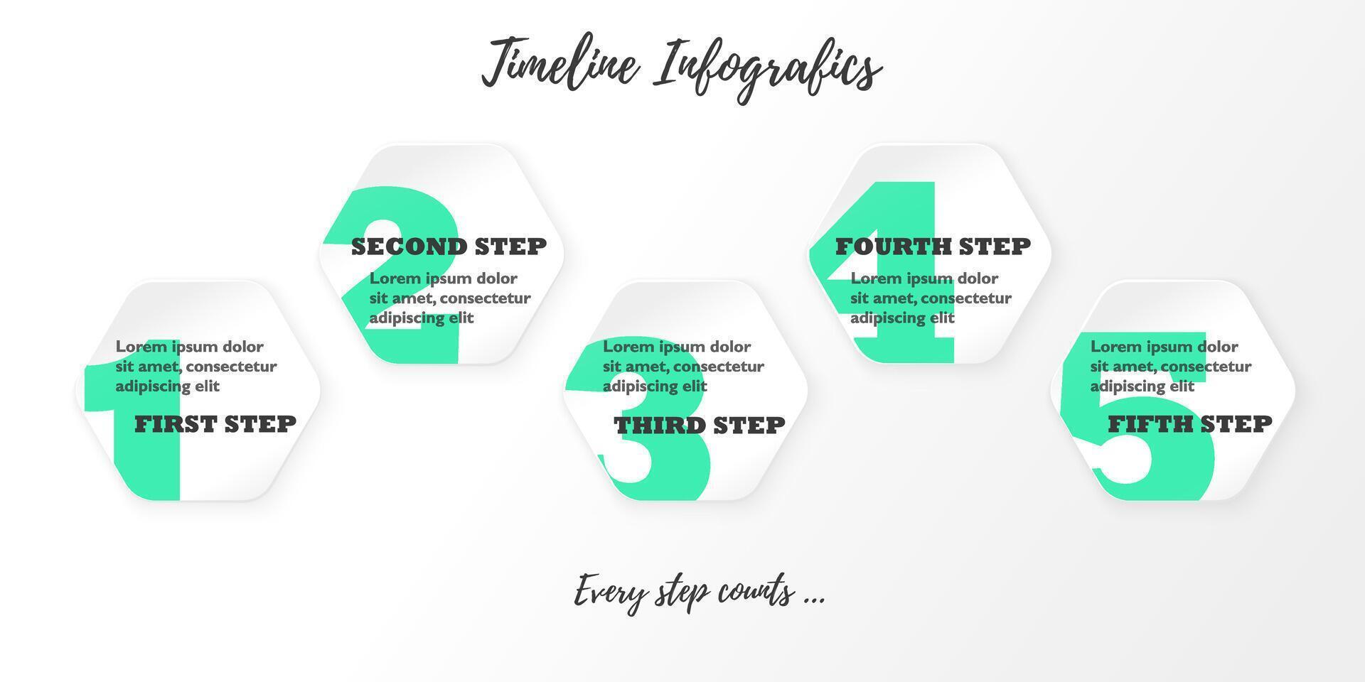 5 steps process progress timeline road. Timeline infographics. illustration vector