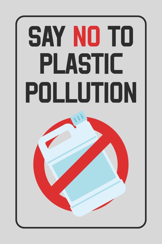 Disposable plastic. Banning plastic bottles-canister. Say no to plastic pollution. Pollution problem concept. illustration. vector