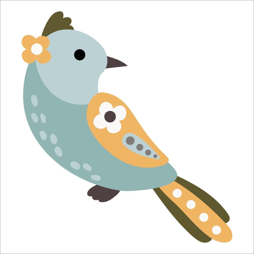 Cute hand drawn fairy bird vector
