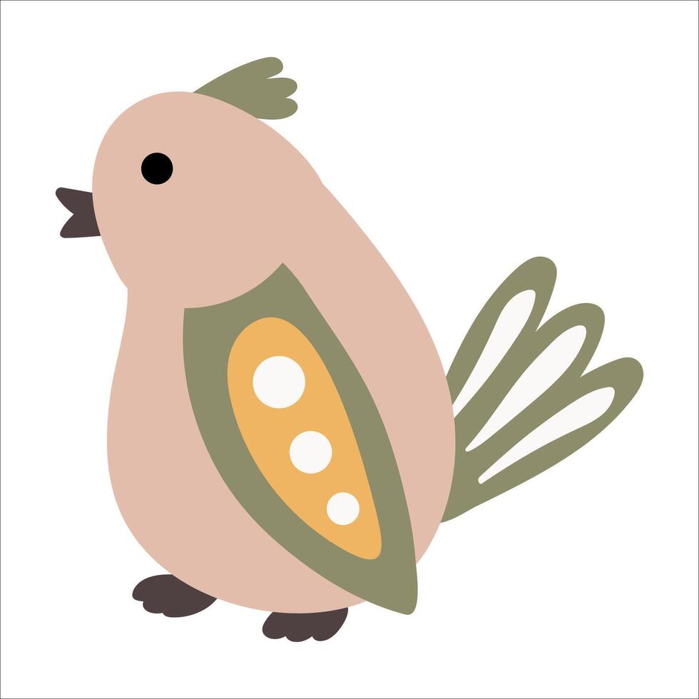 Cute hand drawn fairy bird vector