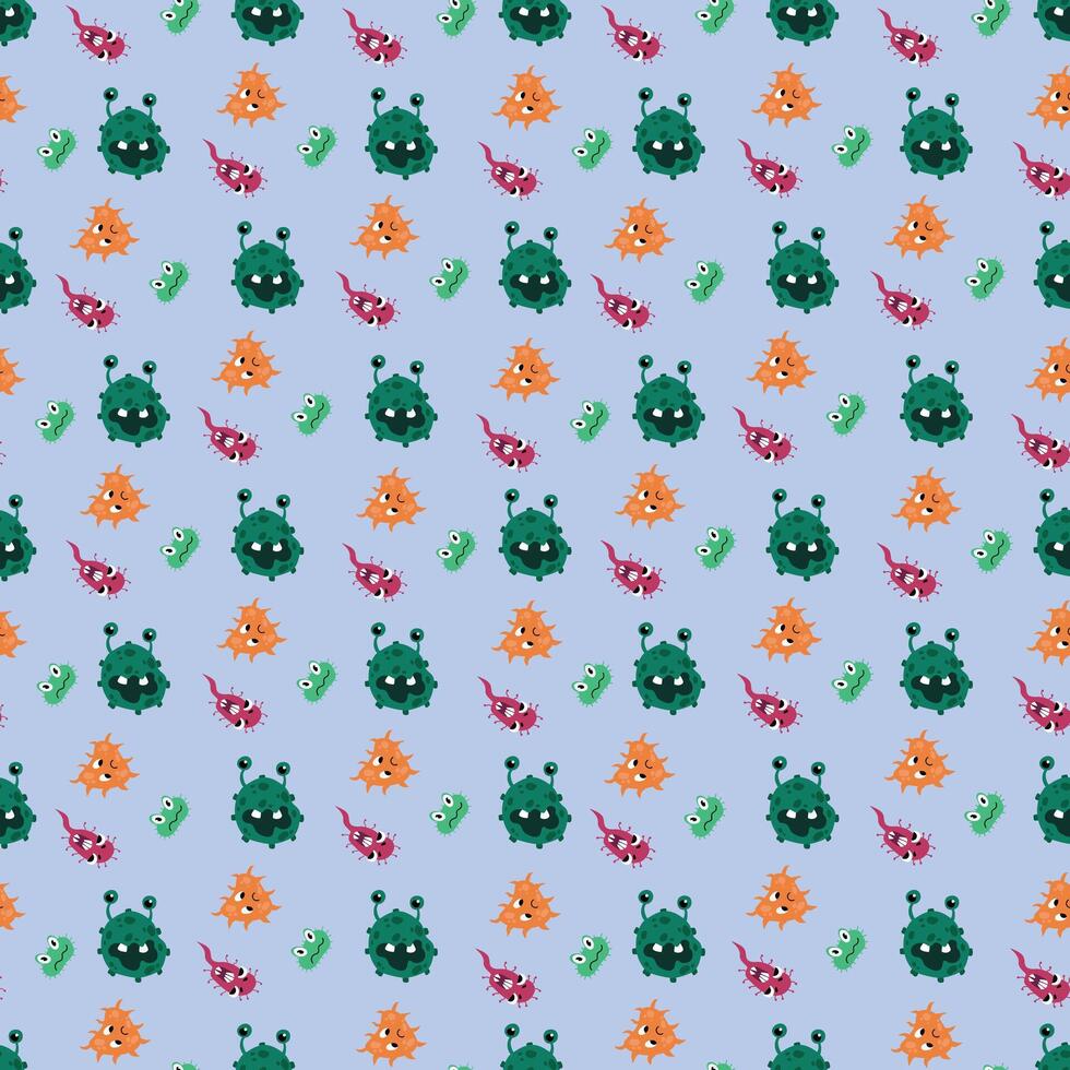 Seamless pattern with bacteria. Design for fabric, textile, wallpaper, packaging vector