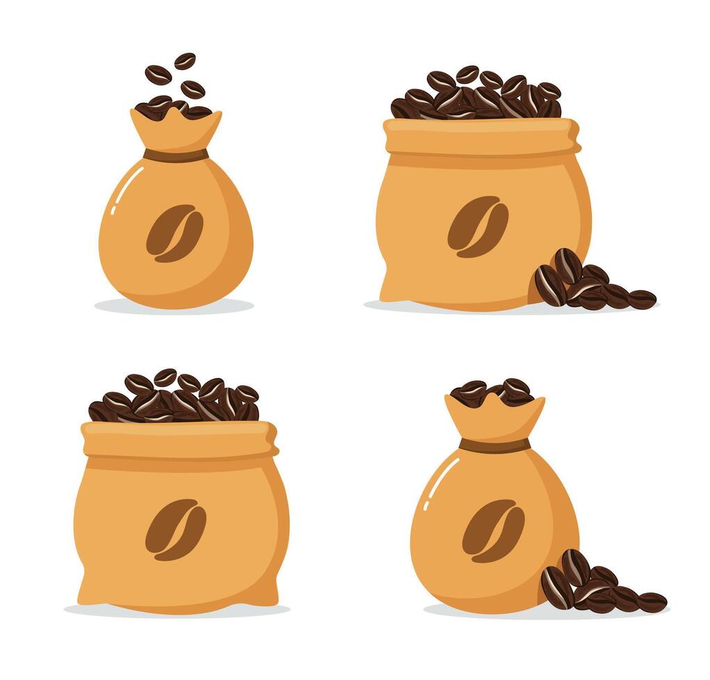 Fresh Coffee Beans in Sack vector