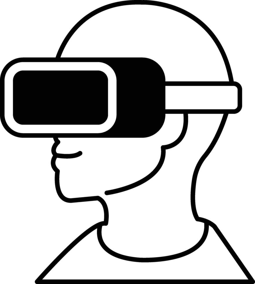 A man wearing a virtual reality headset vector
