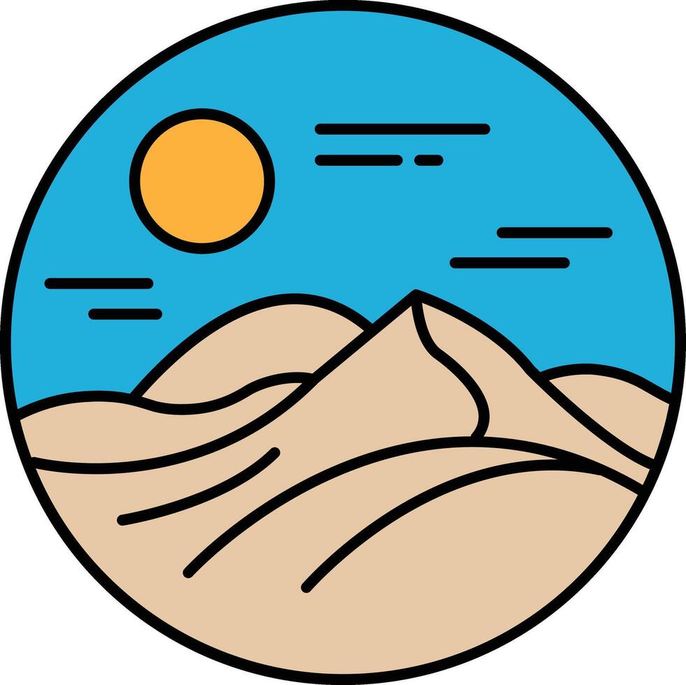 A desert range with a sun in the sky vector