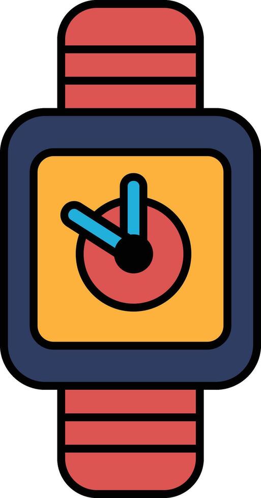 Illustration of a smartwatch in line art style. vector