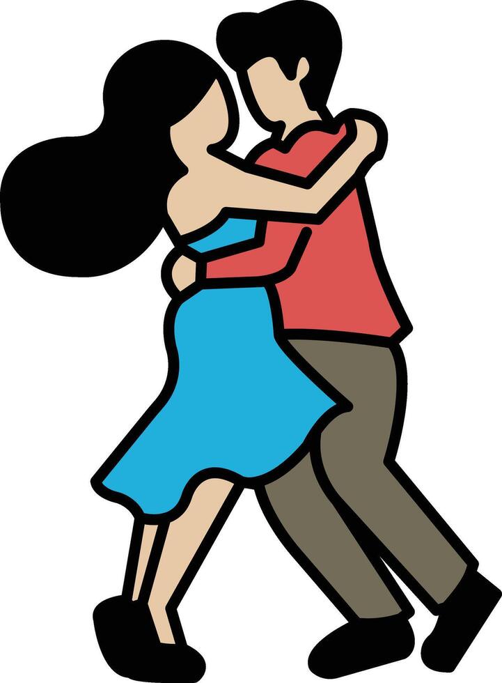 A man and woman are dancing together vector