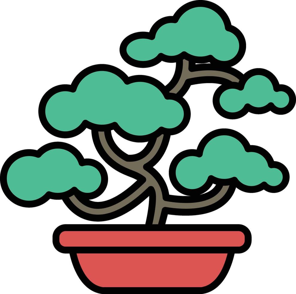 A potted plant with green leaves sits in a red pot vector