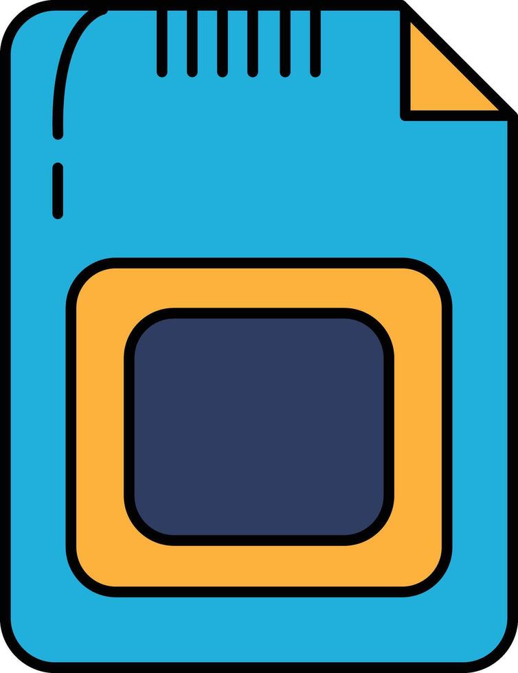 Illustration of electronic chip card in line style vector