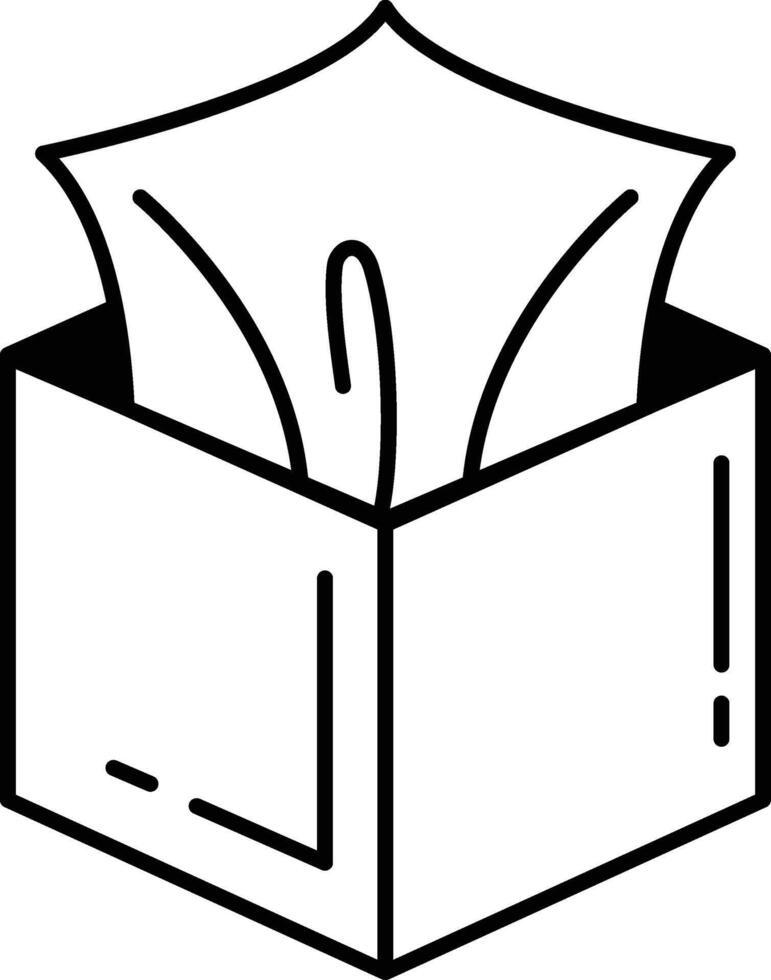 A box with a tissue inside vector