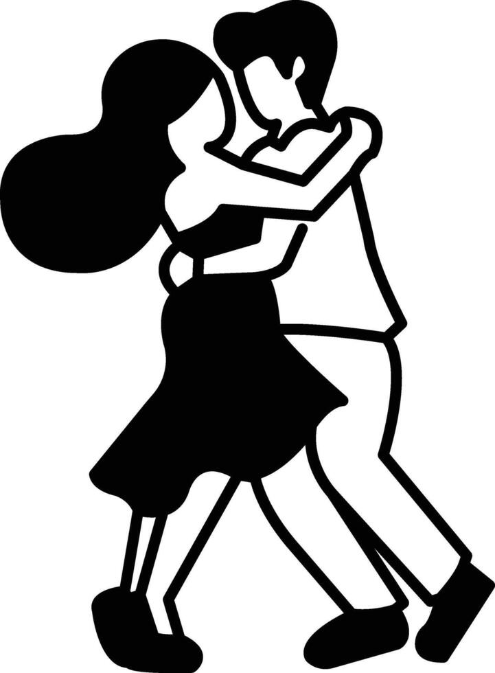 A man and woman are dancing together vector