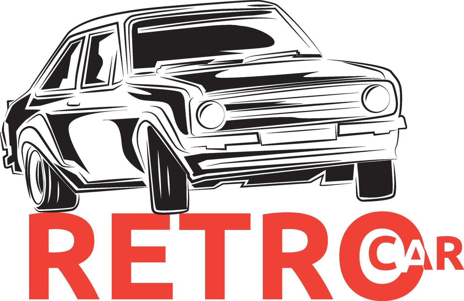 Illustration of retro car logo template vector