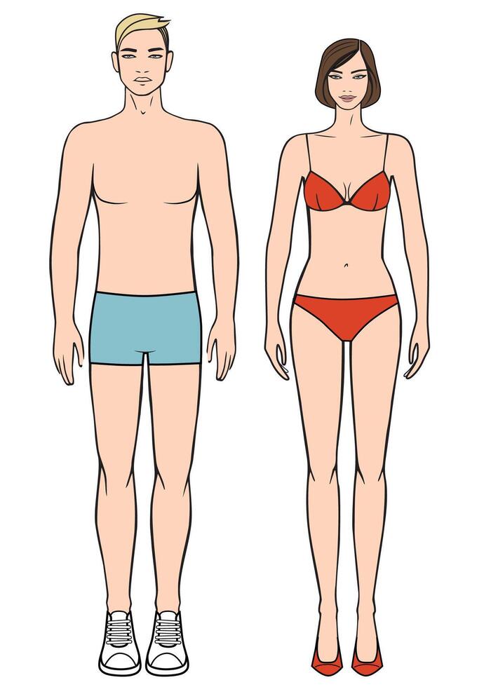 Figures of man and woman. The template for design vector