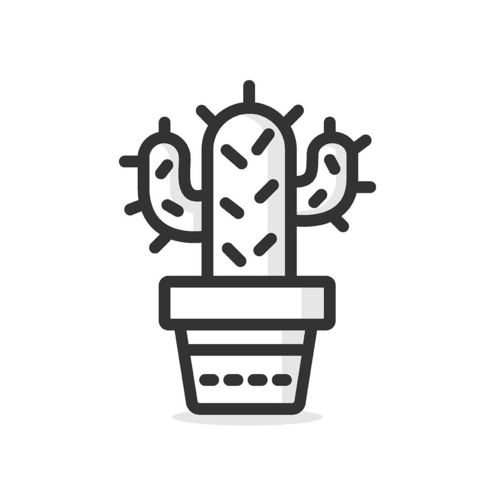 Cactus icon isolated illustration. vector