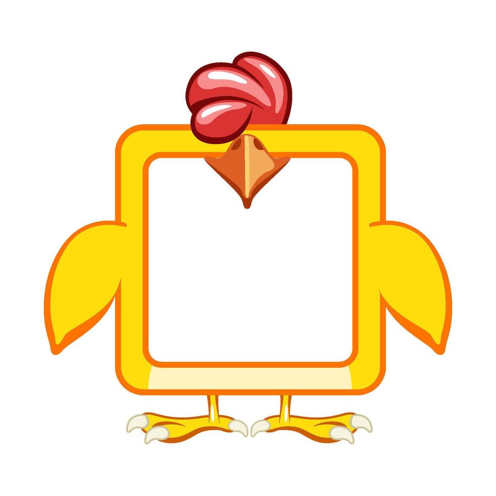 Square pig frame, cartoon avatar for ui games. Empty animal frame for your kids decor, print or stickers vector