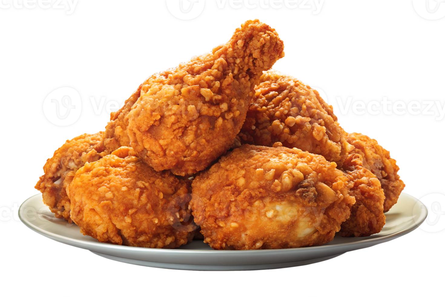 Crispy fried chicken isolate on transparency background png
