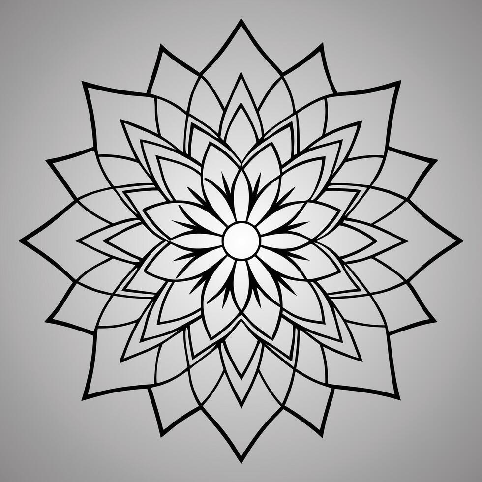 mandala design in gray background vector