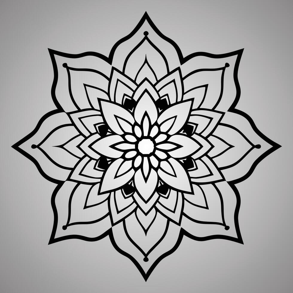 mandala design on a gray background vector