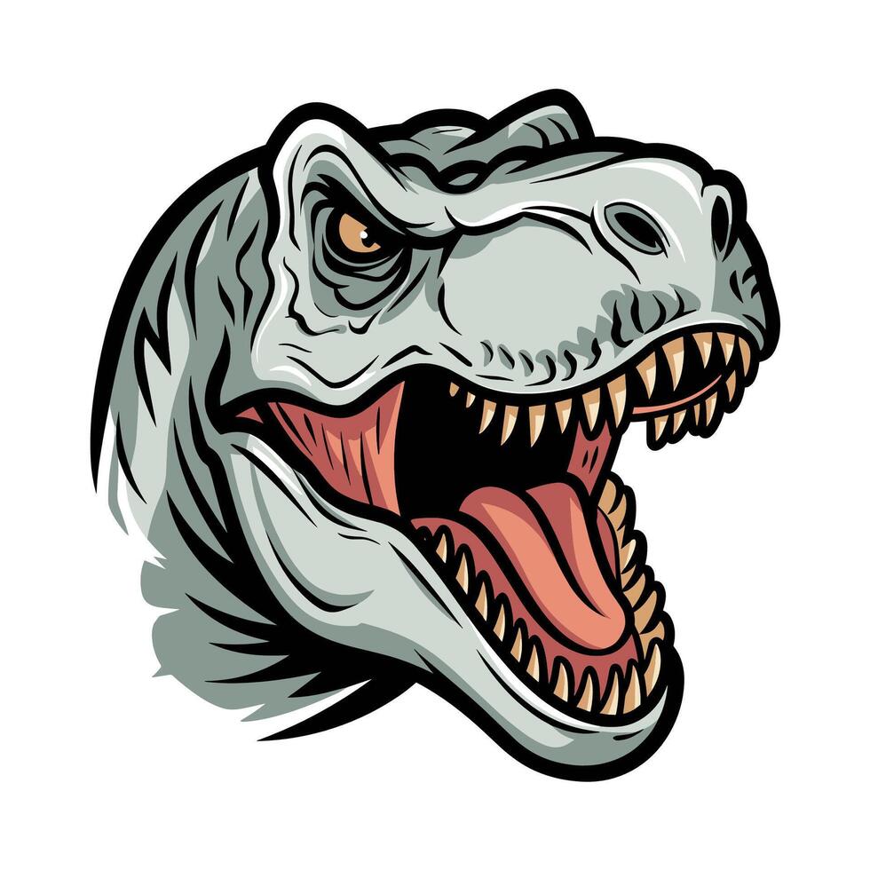 Angry T-Rex Head Illustration vector
