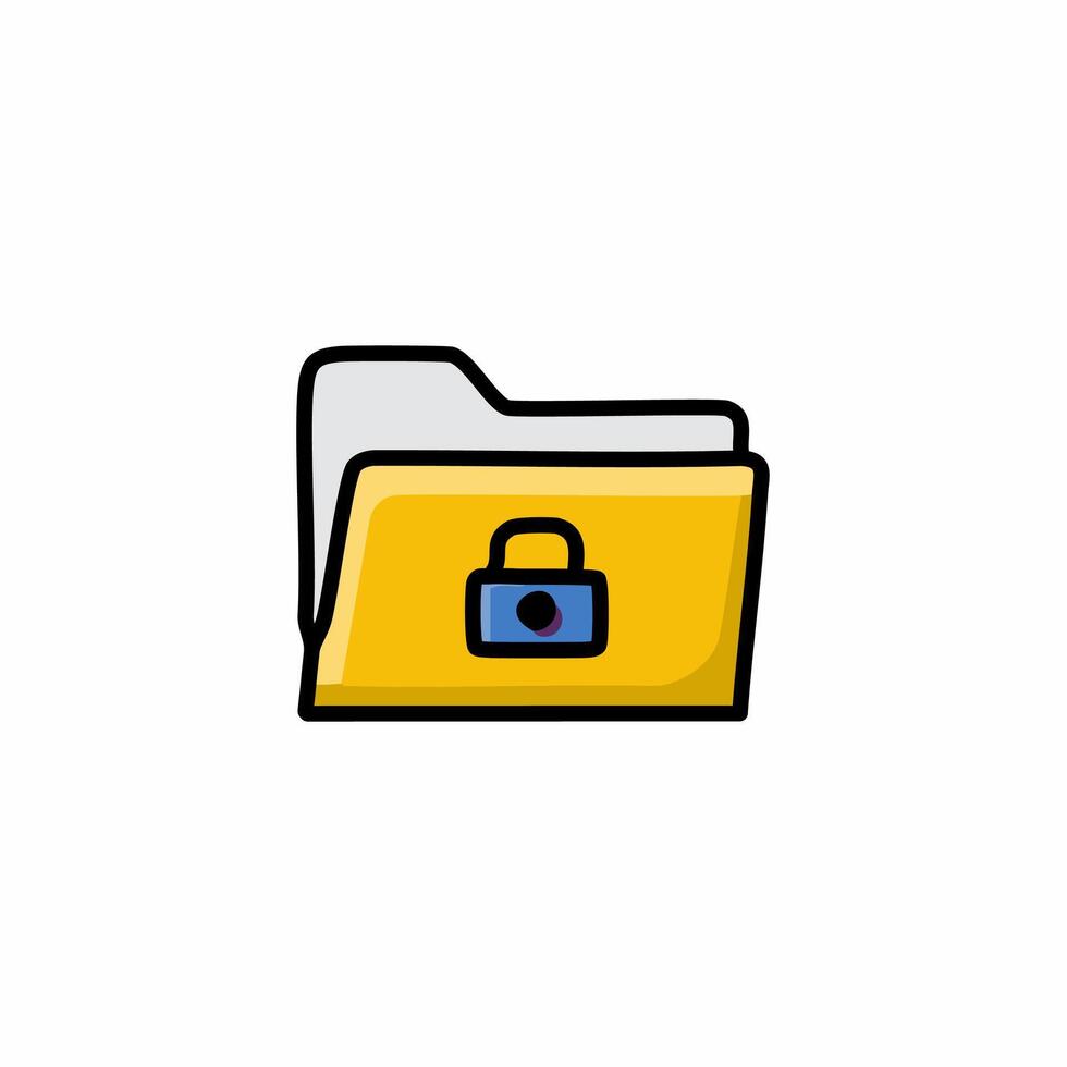Folder icon illustration. Flat design style. File folder icon. vector