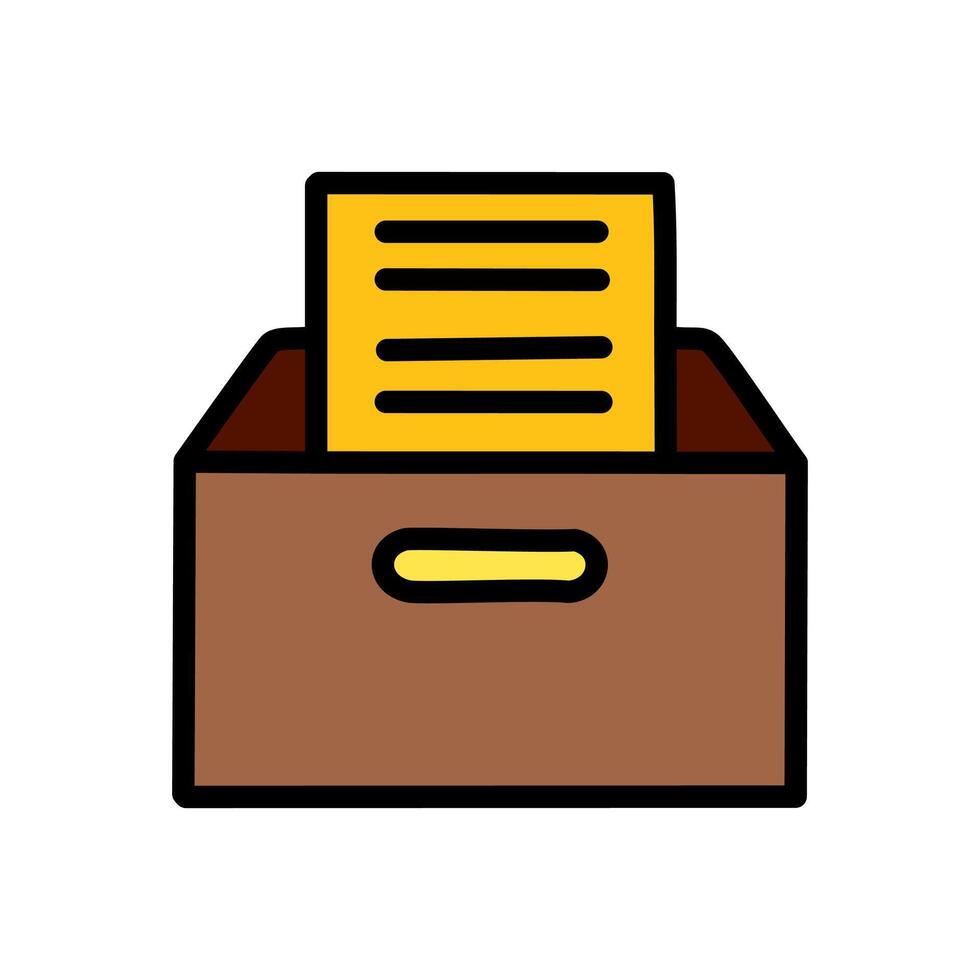 Inbox color icon isolated on white background illustration. vector
