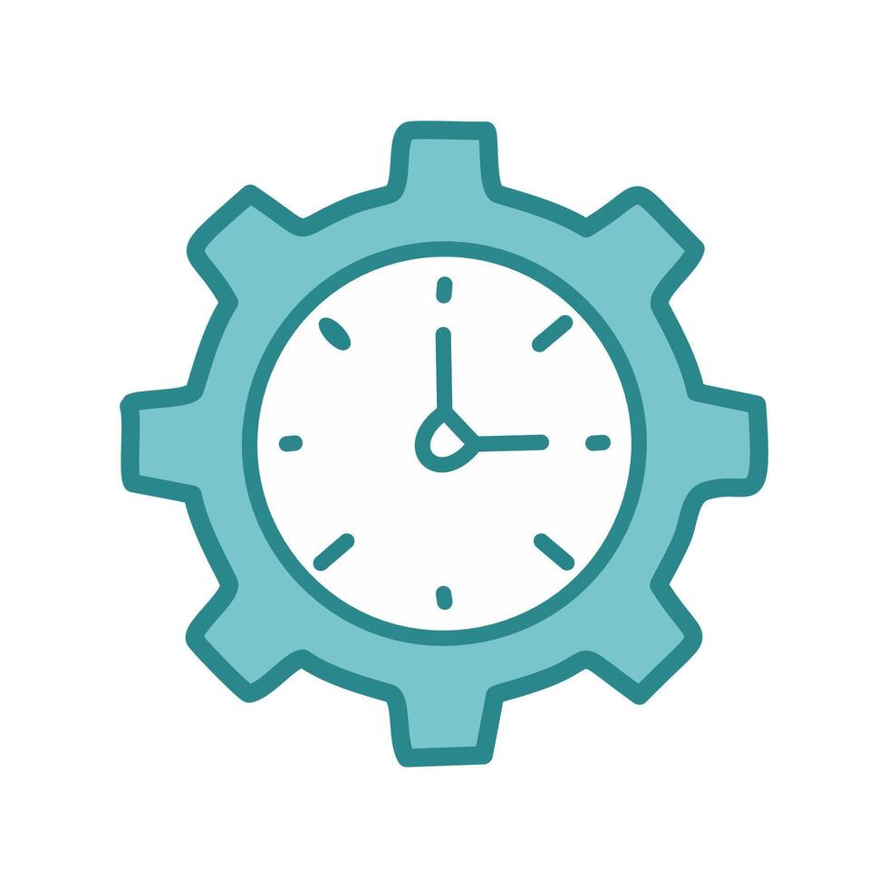 Blue processing time color icon illustration vector