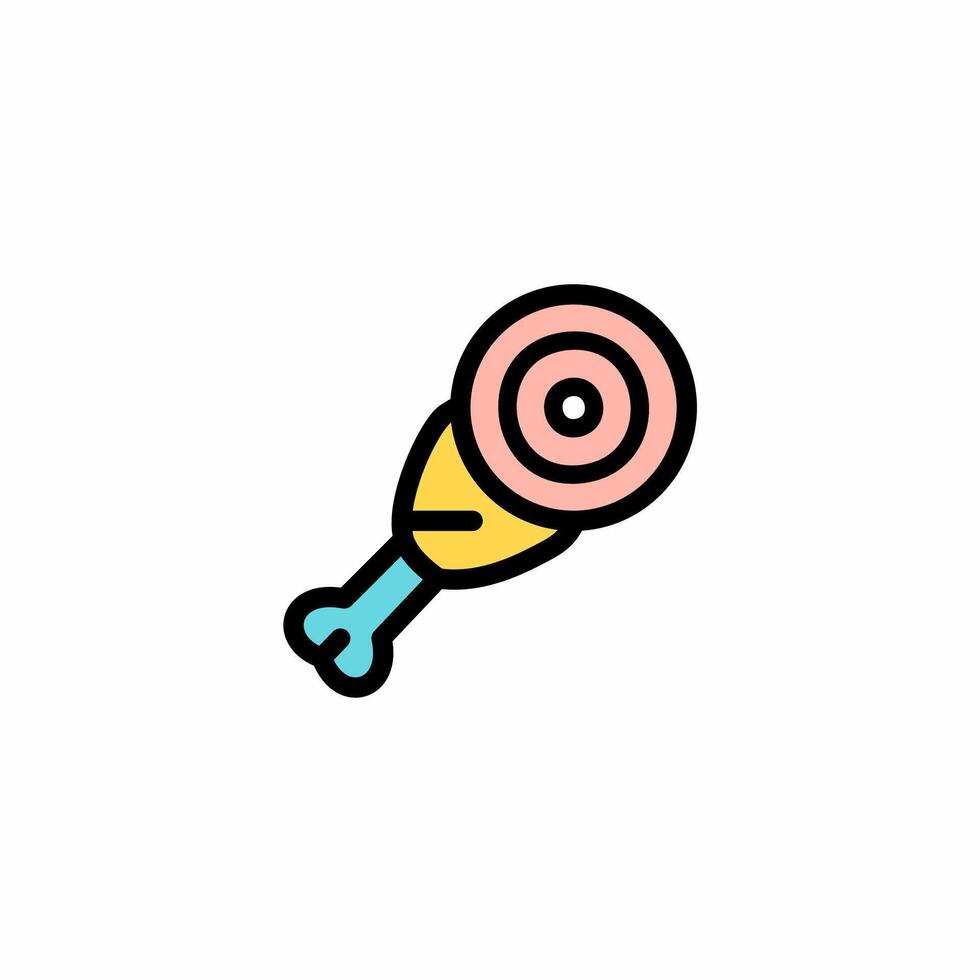 Chicken leg icon. Color illustration. vector