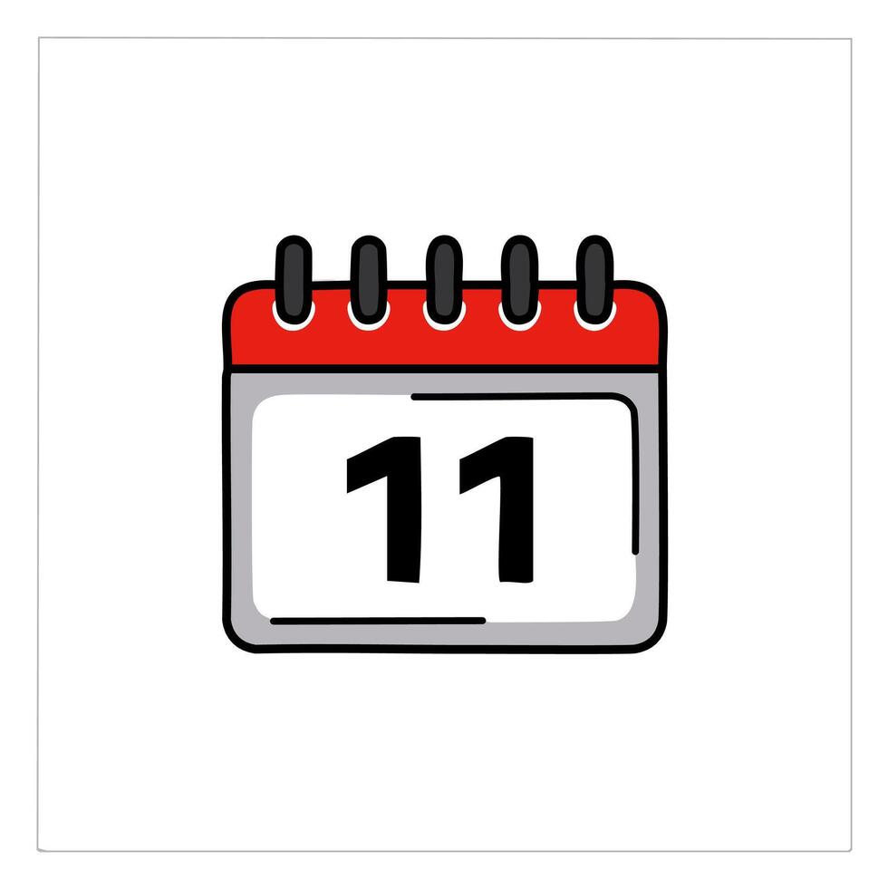 Icon of calendar page with 11th month on white background vector