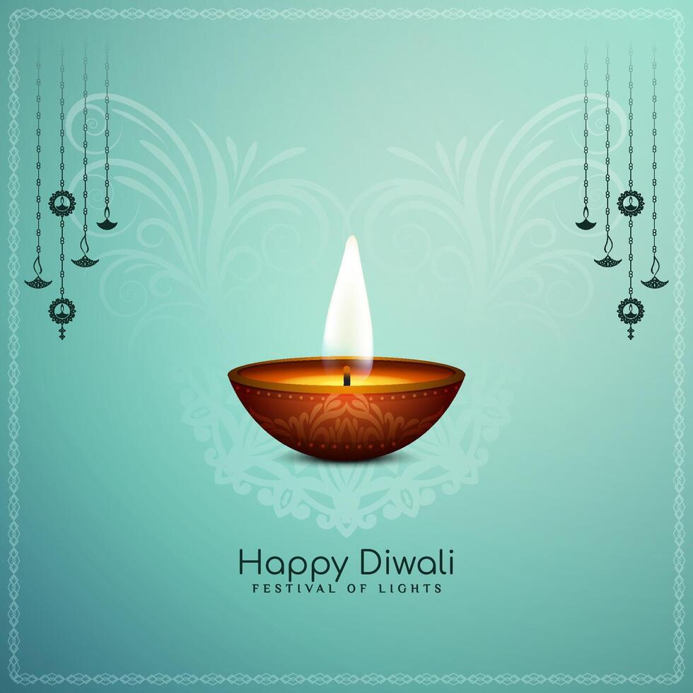Happy Diwali Indian festival celebration background design vector