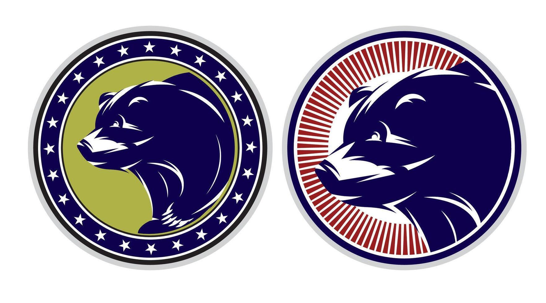 set of sport badges with bears vector