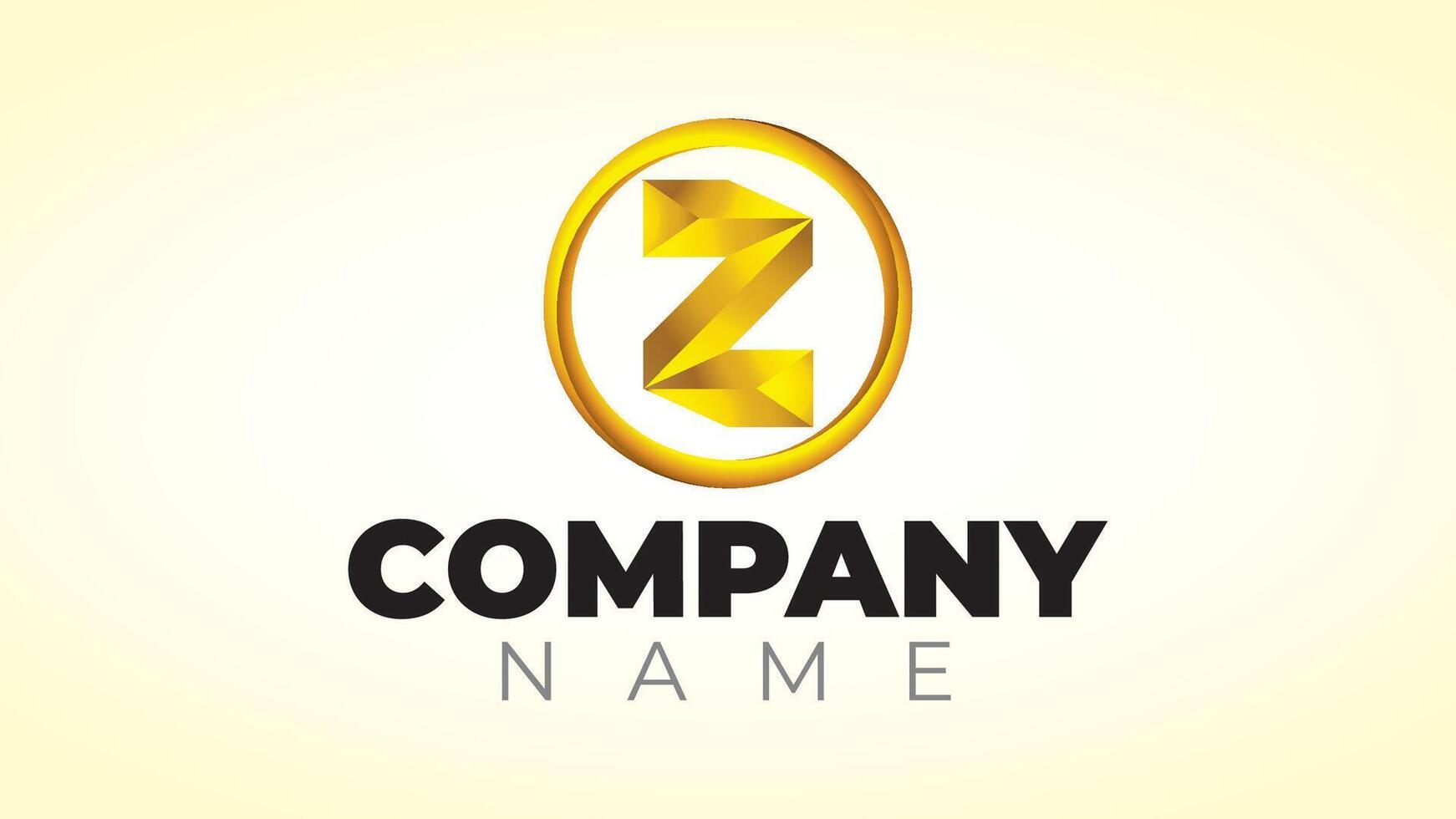 A logo for a company with a golden letter z vector